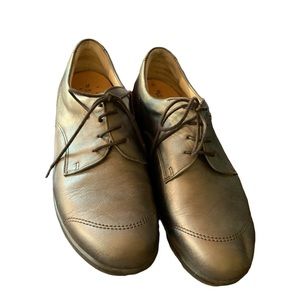 Finn Comfort Germany Metallic Gray Lace Oxford Sh… - image 1